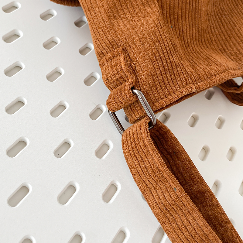 Unisex Corduroy Solid Color Elegant Vacation Sewing Thread Square Zipper Handbag display picture 6