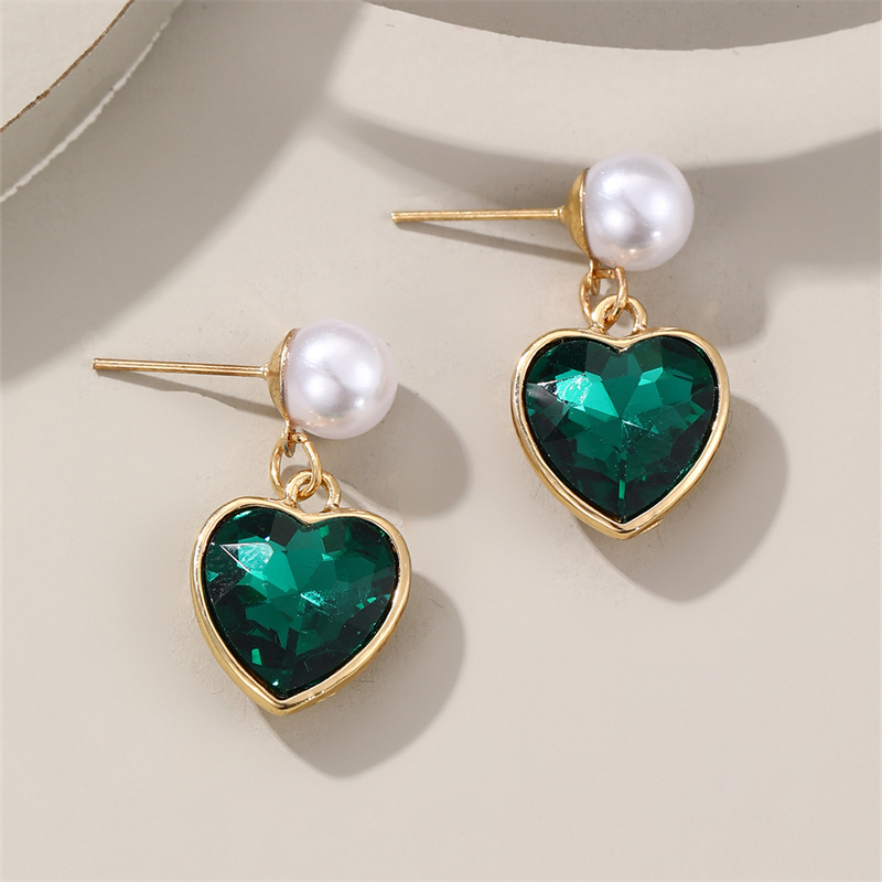 1 Pair Elegant Cute Star Heart Shape Inlay Alloy Rhinestones Drop Earrings display picture 33