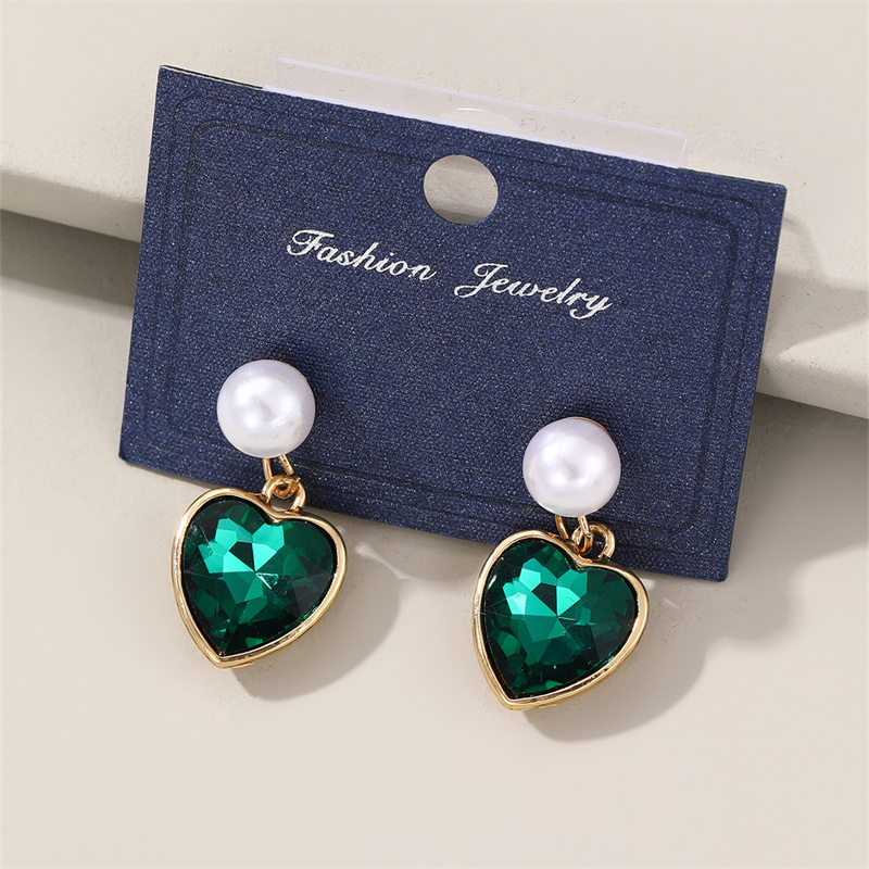 1 Pair Elegant Cute Star Heart Shape Inlay Alloy Rhinestones Drop Earrings display picture 35