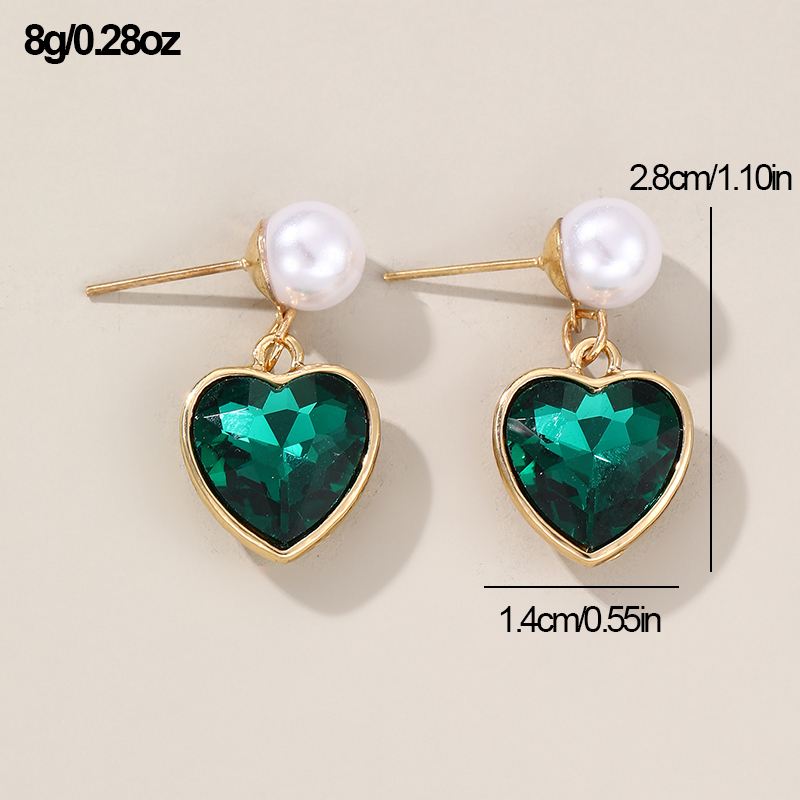 1 Pair Elegant Cute Star Heart Shape Inlay Alloy Rhinestones Drop Earrings display picture 36