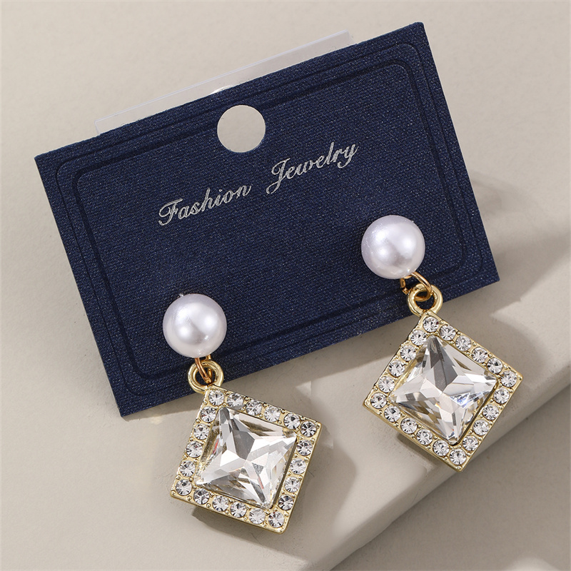 1 Pair Elegant Cute Star Heart Shape Inlay Alloy Rhinestones Drop Earrings display picture 46