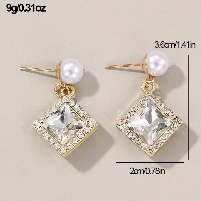 1 Pair Elegant Cute Star Heart Shape Inlay Alloy Rhinestones Drop Earrings display picture 48