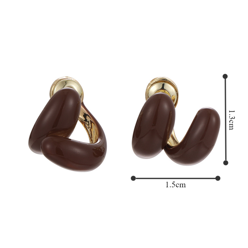 1 Pair Vintage Style Pastoral C Shape Plating Copper Gold Plated Ear Studs display picture 12