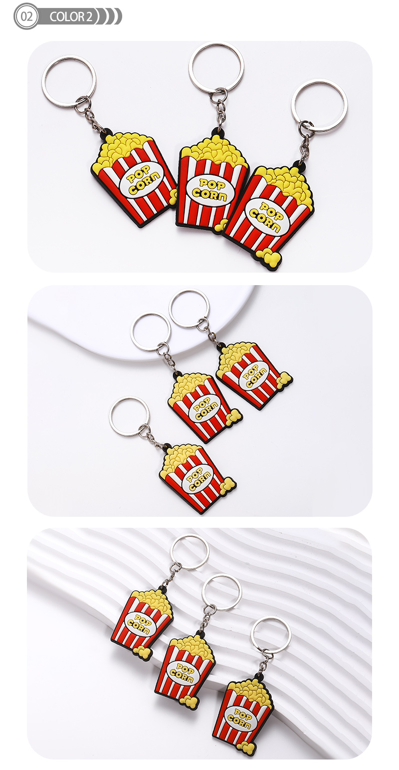 Simple Style Hamburger French Fries Pvc Epoxy Keychain display picture 2