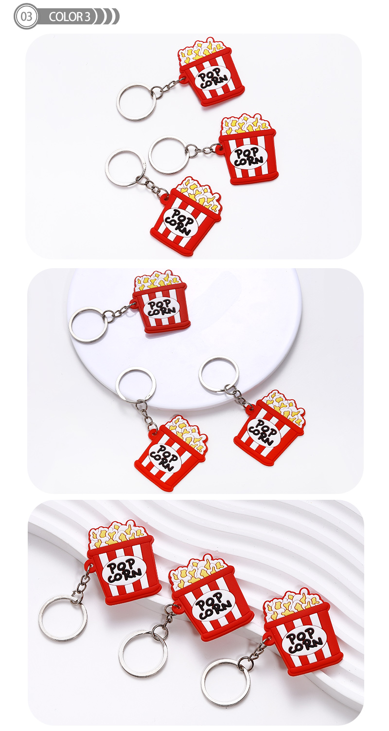 Simple Style Hamburger French Fries Pvc Epoxy Keychain display picture 3