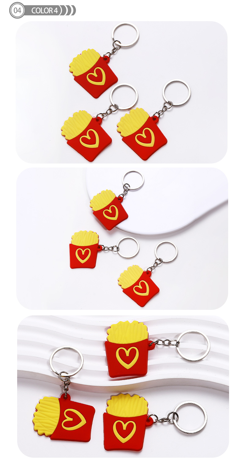 Simple Style Hamburger French Fries Pvc Epoxy Keychain display picture 4