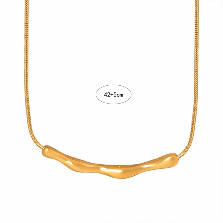Einfacher Stil Pendeln Einfarbig Rostfreier Stahl Überzug 18 Karat Vergoldet Halskette display picture 5