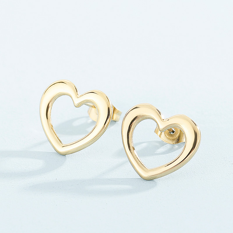 Stainless Steel Titanium Steel 18K Gold Plated Basic Plating Heart Shape Jewelry Set display picture 4