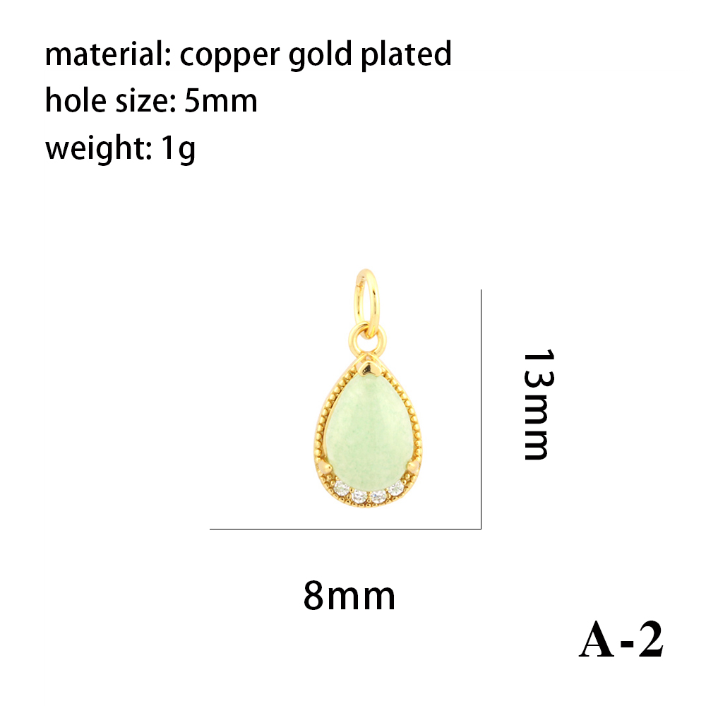 Simple Style Oval Water Droplets Heart Shape Stone Copper Plating Inlay Zircon 18k Gold Plated Charms display picture 6