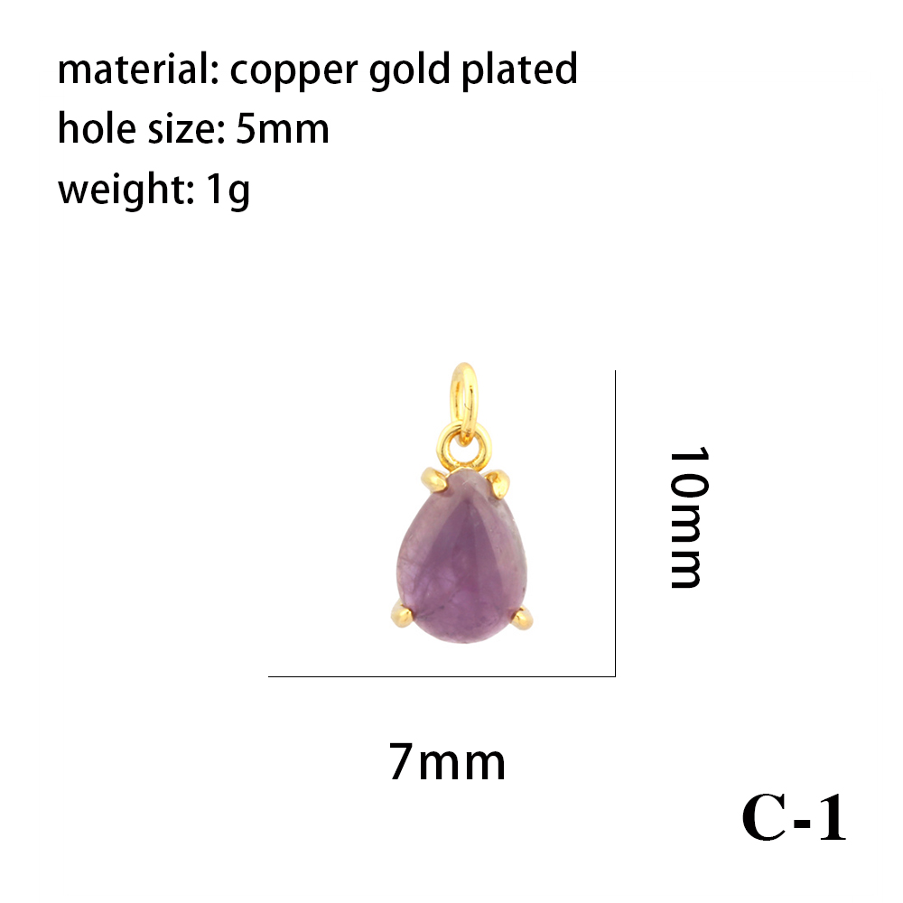Simple Style Oval Water Droplets Heart Shape Stone Copper Plating Inlay Zircon 18k Gold Plated Charms display picture 8