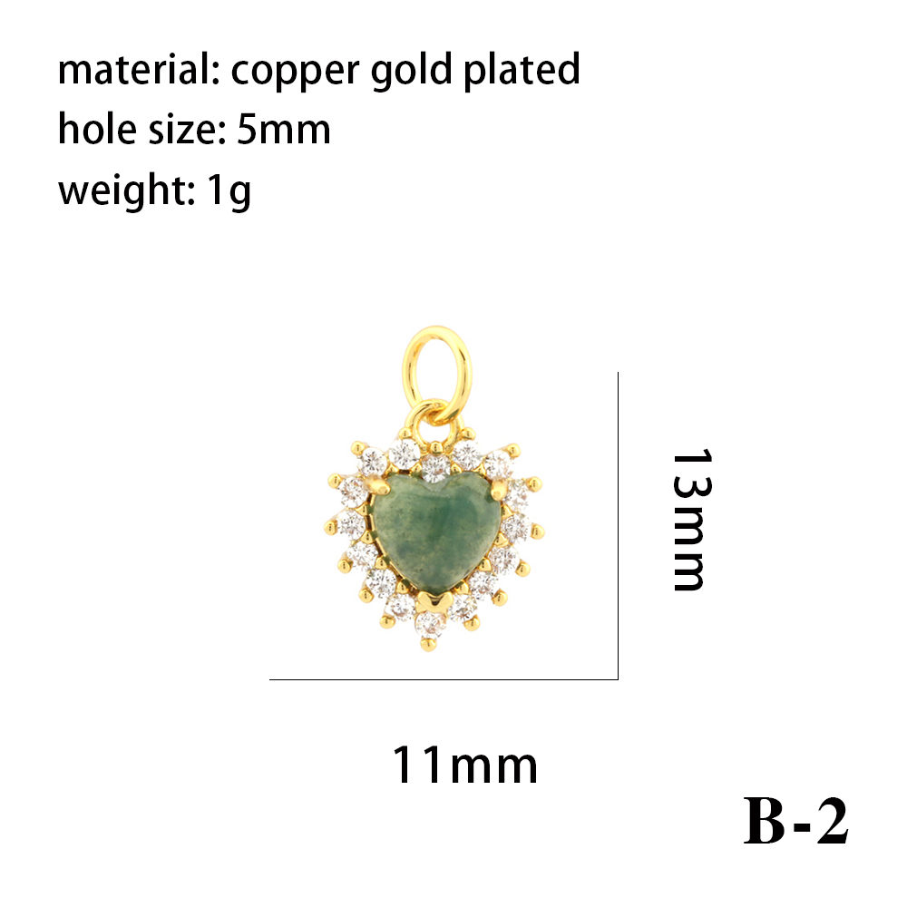 Simple Style Oval Water Droplets Heart Shape Stone Copper Plating Inlay Zircon 18k Gold Plated Charms display picture 13