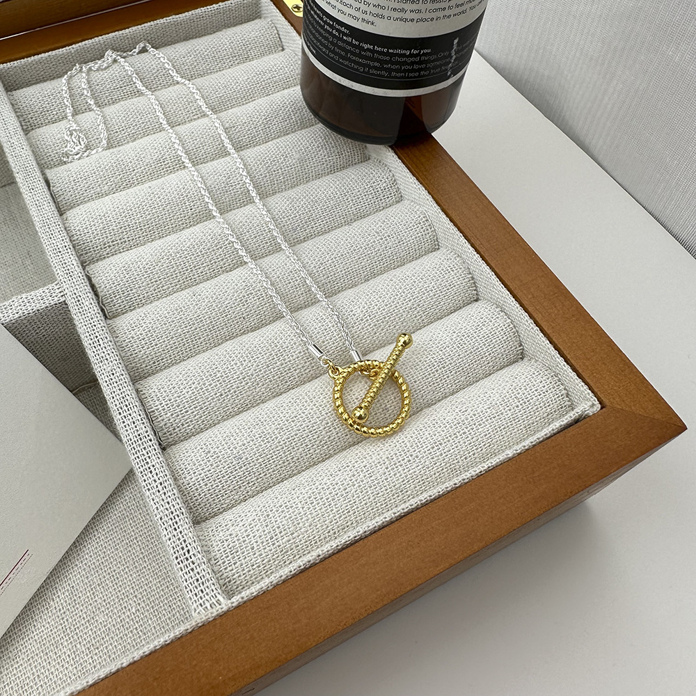 Einfacher Stil Pendeln Einfarbig Sterling Silber Überzug 24 Karat Vergoldet Versilbert Halskette display picture 3