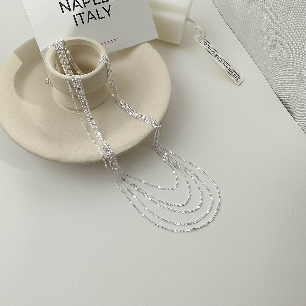 Simple Style Commute Solid Color Sterling Silver Plating Chain Silver Plated Necklace display picture 2