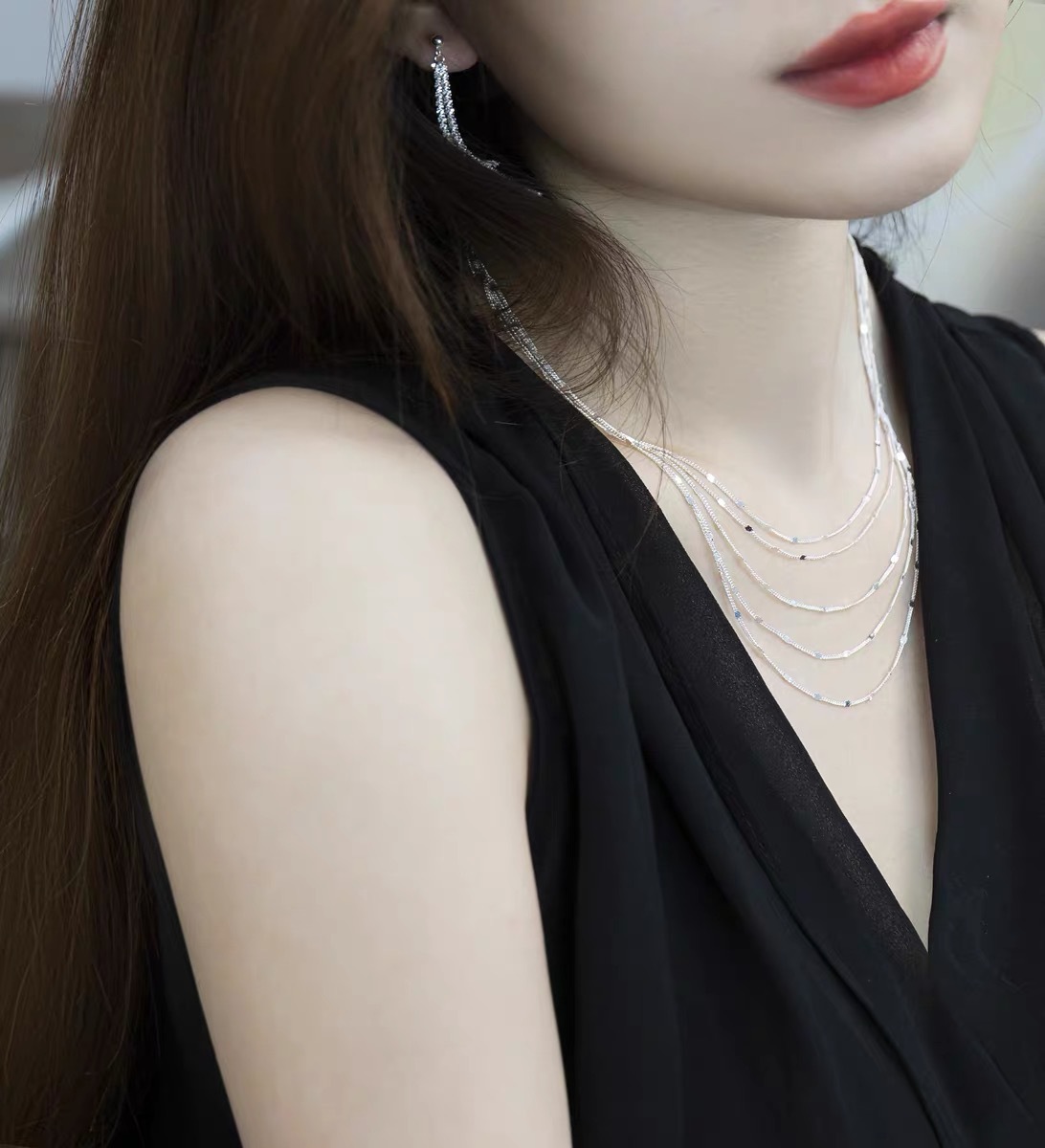 Simple Style Commute Solid Color Sterling Silver Plating Chain Silver Plated Necklace display picture 5