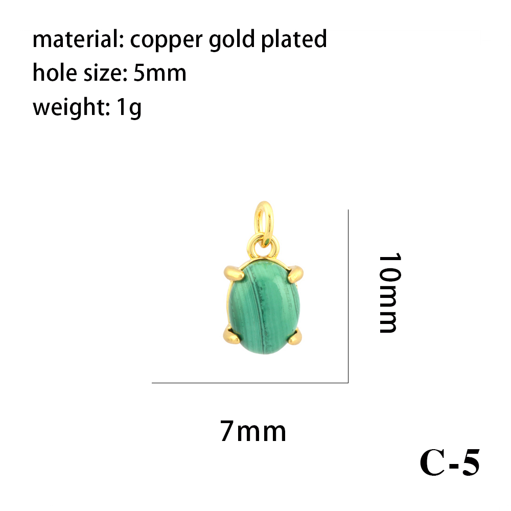 Simple Style Oval Water Droplets Heart Shape Stone Copper Plating Inlay Zircon 18k Gold Plated Charms display picture 12