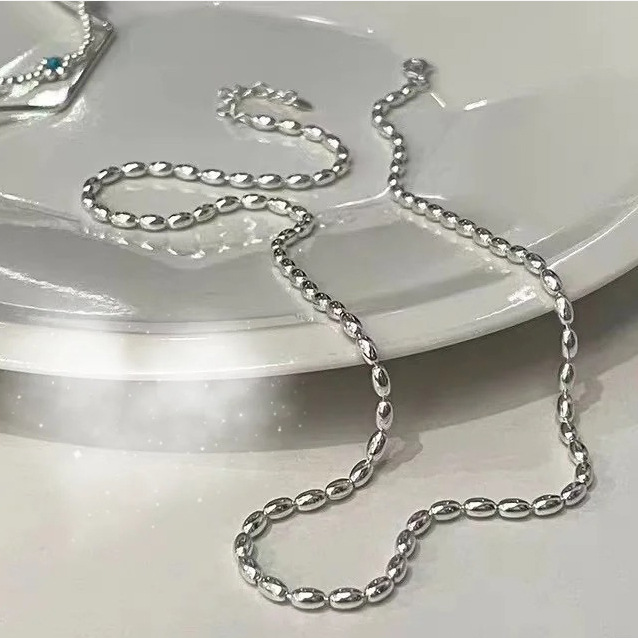 Einfacher Stil Pendeln Einfarbig Sterling Silber Überzug Versilbert Halskette display picture 2
