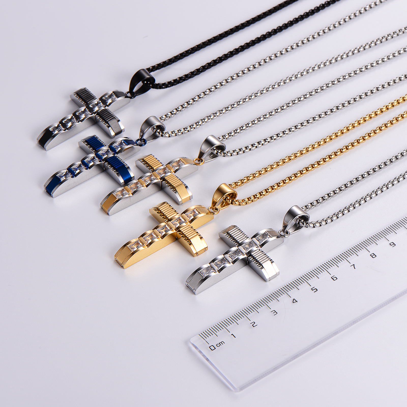 Wholesale Hip-hop Cross Stainless Steel Pendant Necklace display picture 2