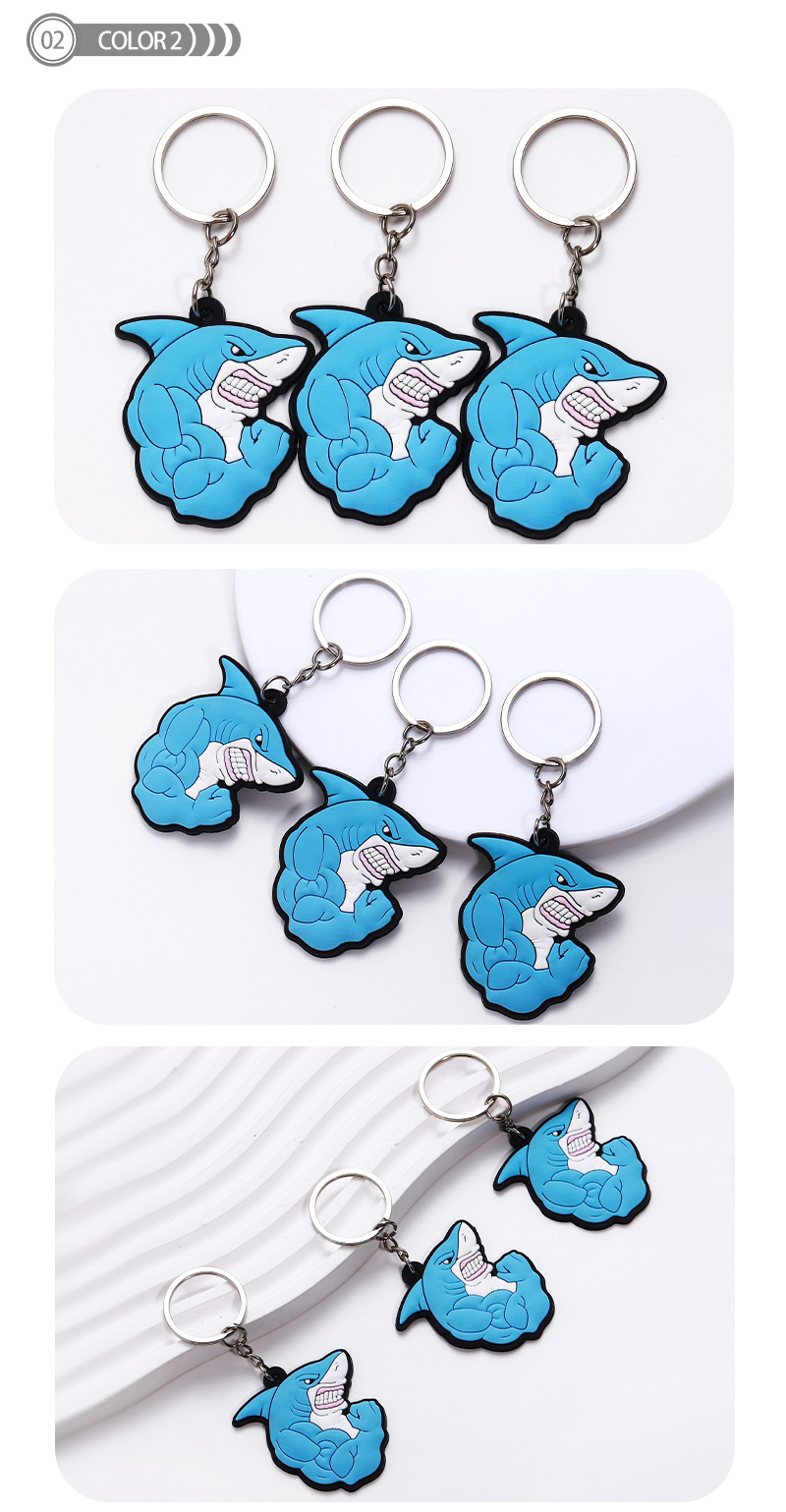 Cute Simple Style Shark Pvc Epoxy Keychain display picture 2