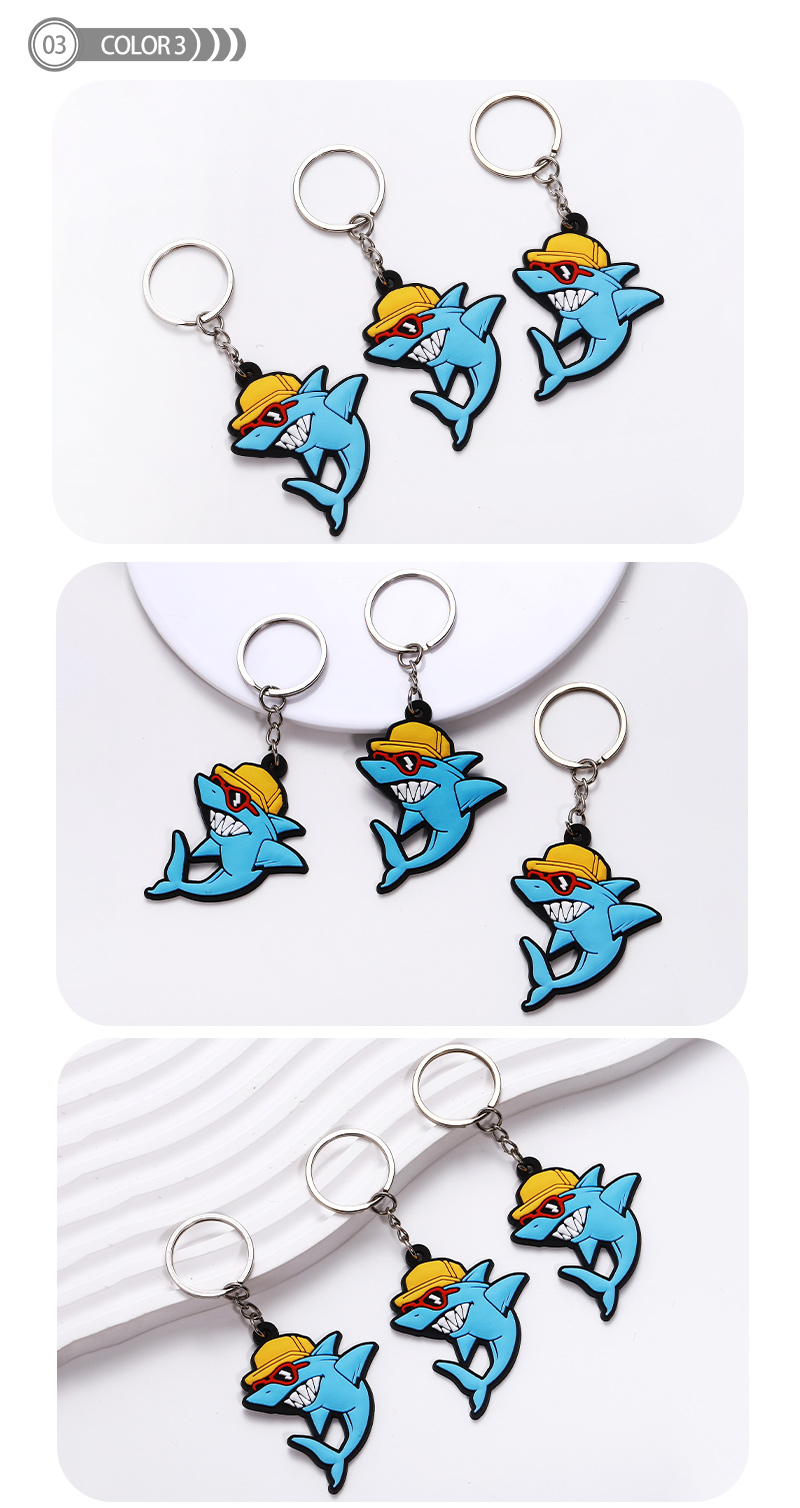 Cute Simple Style Shark Pvc Epoxy Keychain display picture 3