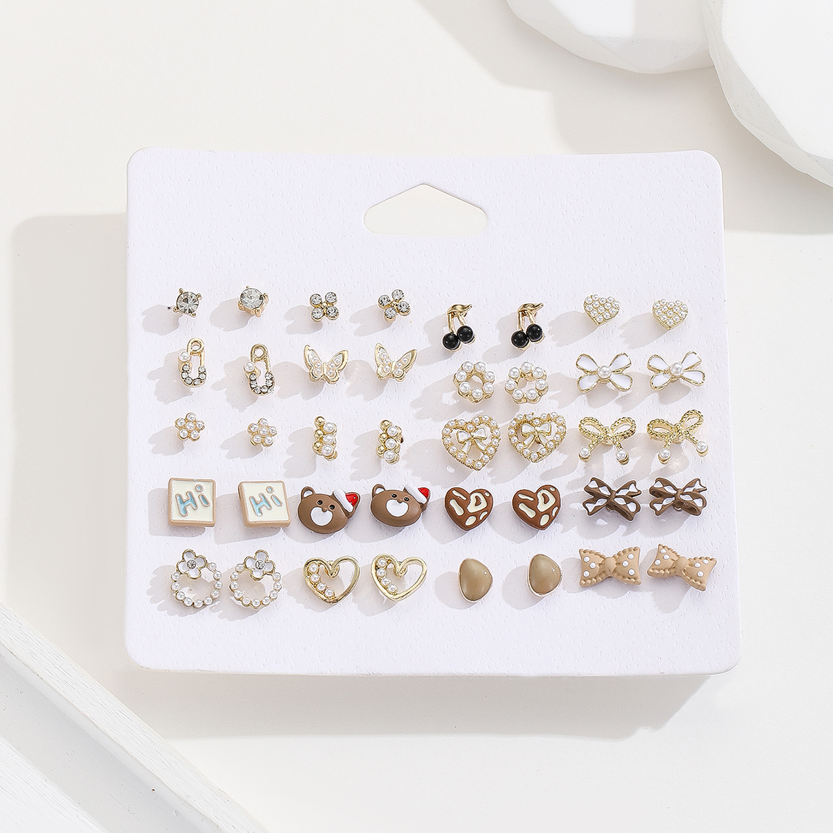 1 Set Simple Style Cherry Bow Knot Alloy Ear Studs display picture 1