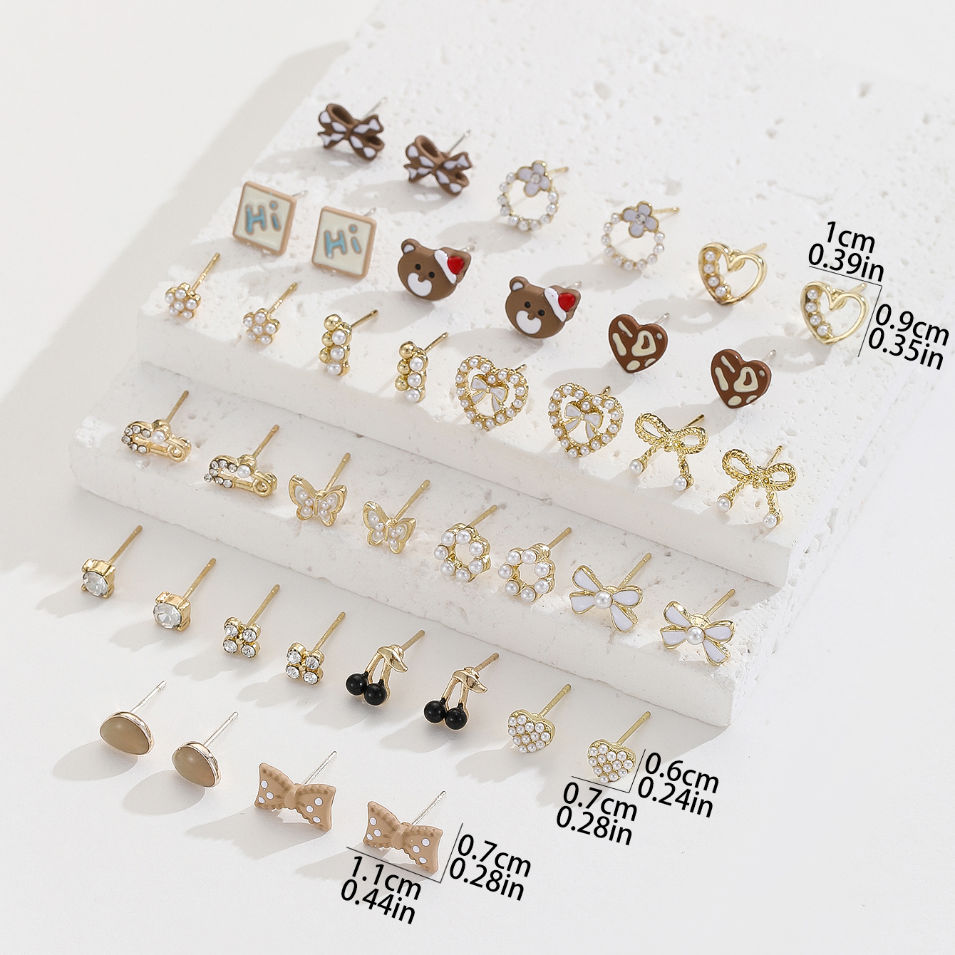 1 Set Simple Style Cherry Bow Knot Alloy Ear Studs display picture 4