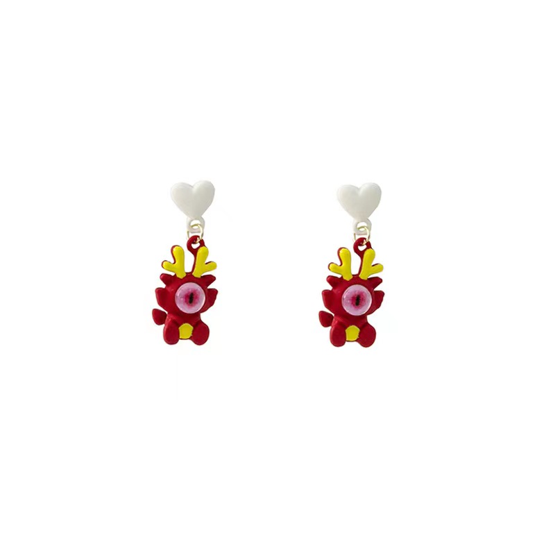 1 Pair Simple Style Cartoon Antlers Opal Drop Earrings display picture 1