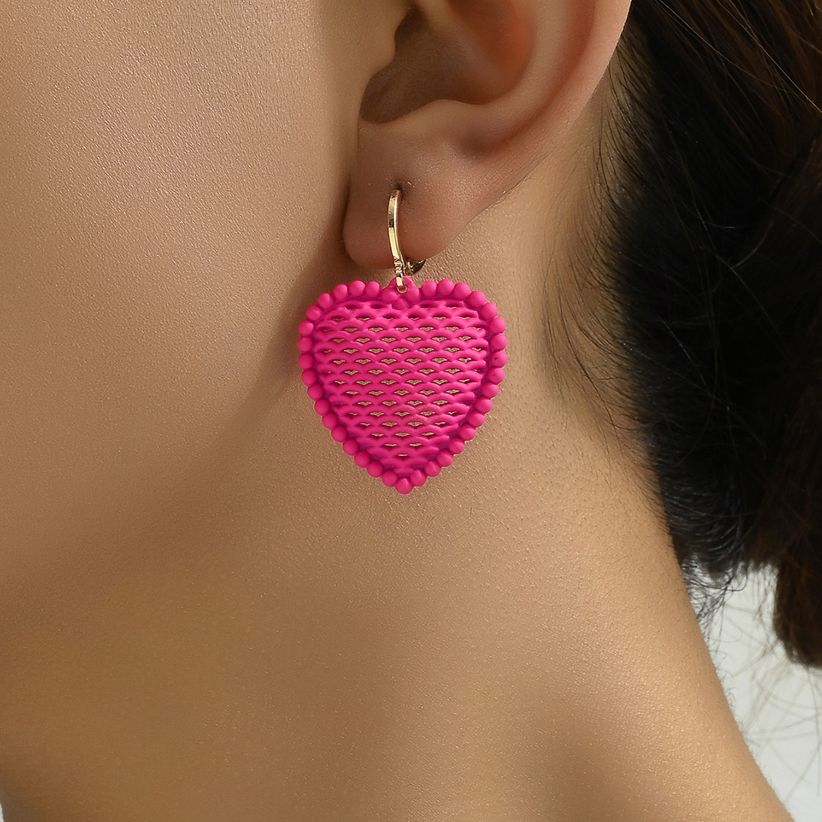 1 Pair Cute Sweet Heart Shape Alloy Drop Earrings display picture 3