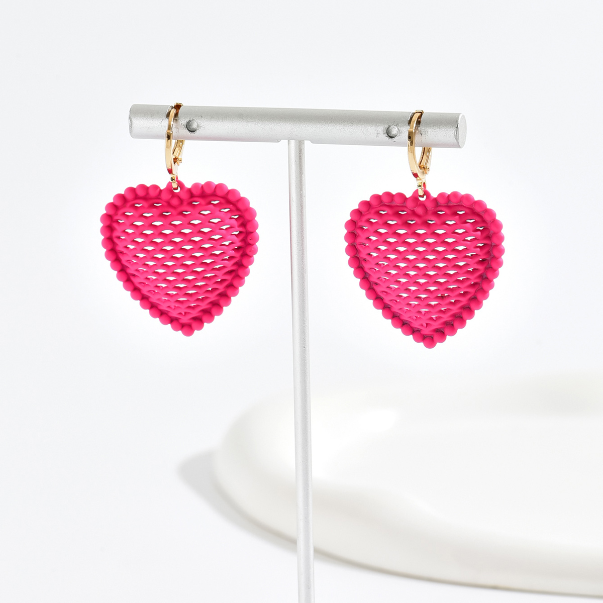 1 Pair Cute Sweet Heart Shape Alloy Drop Earrings display picture 4
