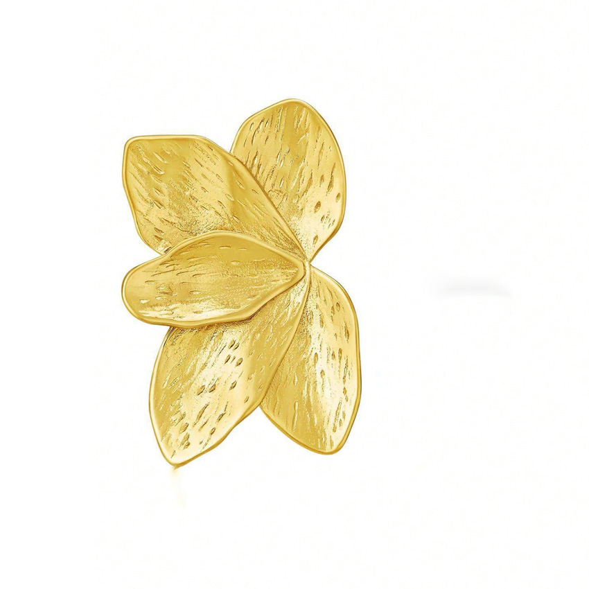 1 Pair Simple Style Classic Style Flower Plating 304 Stainless Steel 14K Gold Plated Ear Studs display picture 3