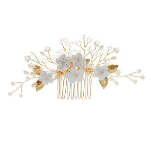 Sweet Flower Imitation Pearl Alloy Insert Comb display picture 2