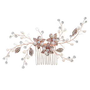 Sweet Flower Imitation Pearl Alloy Insert Comb display picture 3