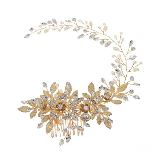 Sweet Flower Imitation Pearl Alloy Insert Comb display picture 4