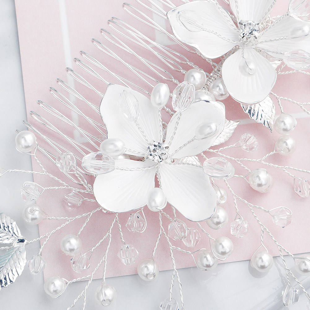 Sweet Flower Imitation Pearl Alloy Insert Comb display picture 6