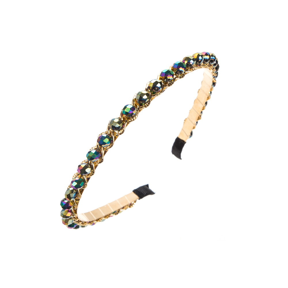 Elegant Luxurious Solid Color Alloy Plating Inlay Crystal Hair Band display picture 9