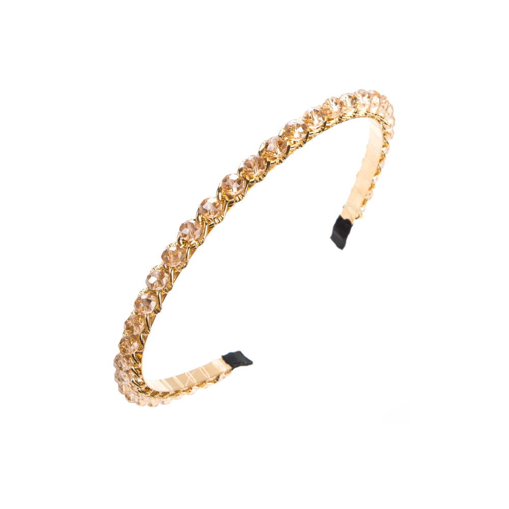 Elegant Luxurious Solid Color Alloy Plating Inlay Crystal Hair Band display picture 12