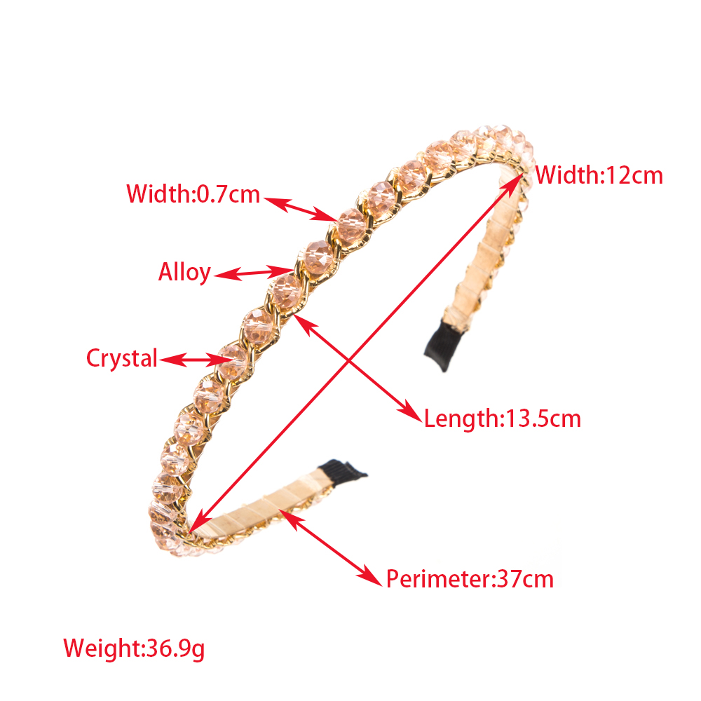 Elegant Luxurious Solid Color Alloy Plating Inlay Crystal Hair Band display picture 1