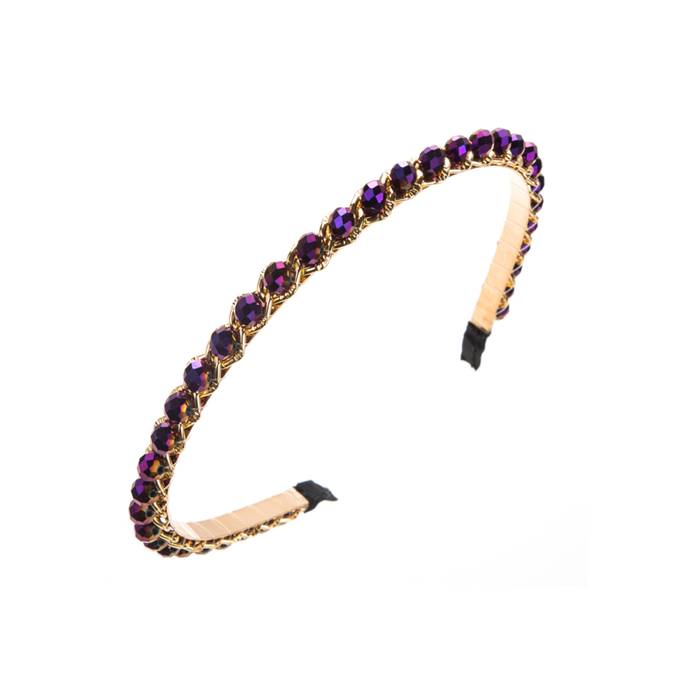 Elegant Luxuriös Einfarbig Legierung Überzug Inlay Kristall Haarband display picture 4