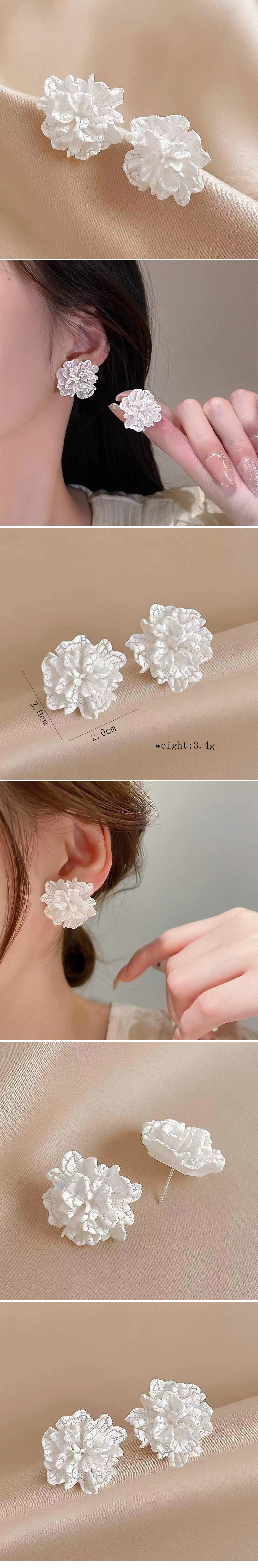1 Pair Sweet Flower Plastic Ear Studs display picture 1