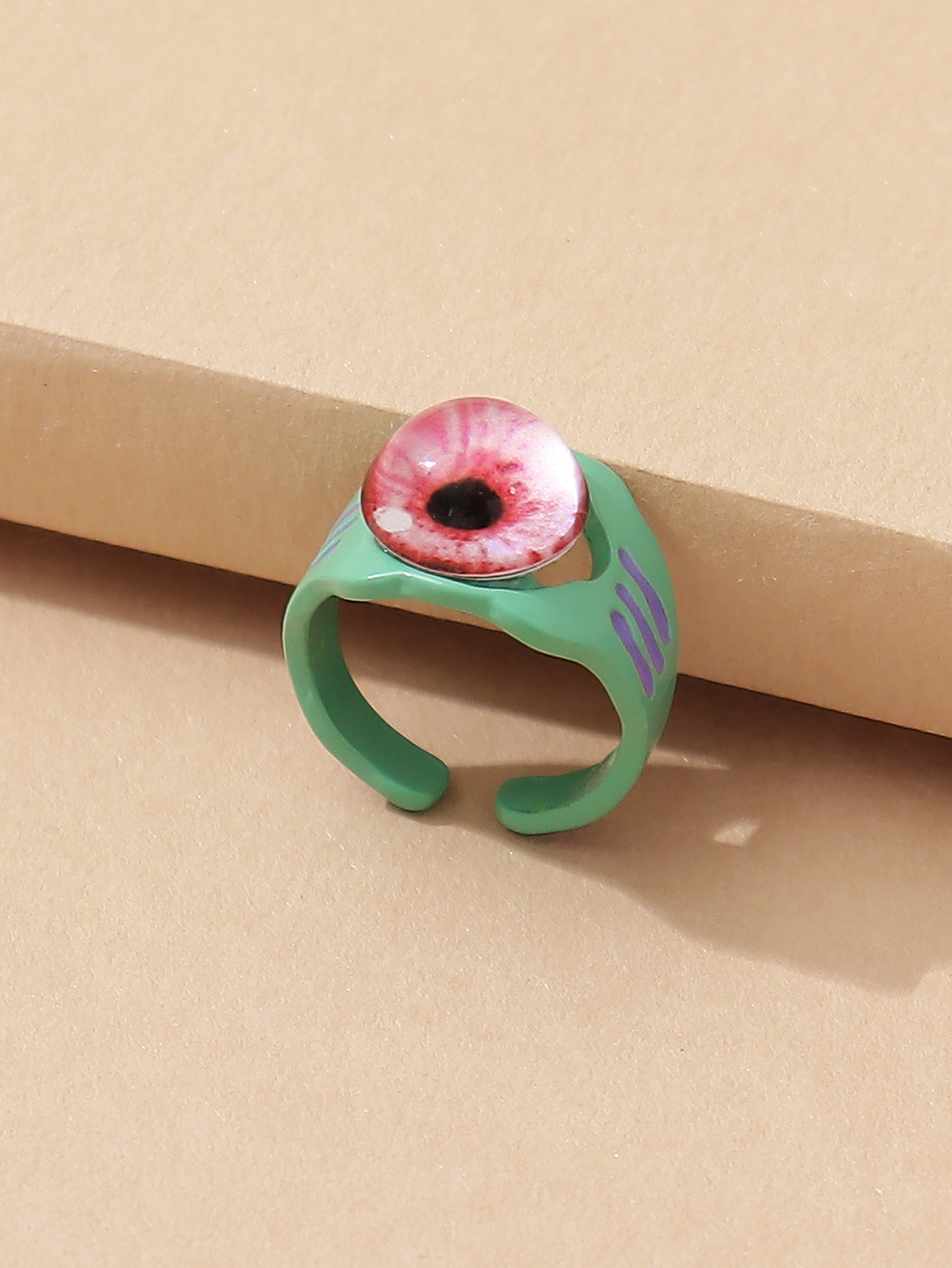 Vintage Style Funny Eye Resin Synthetic Resin Alloy Wholesale Open Rings display picture 4