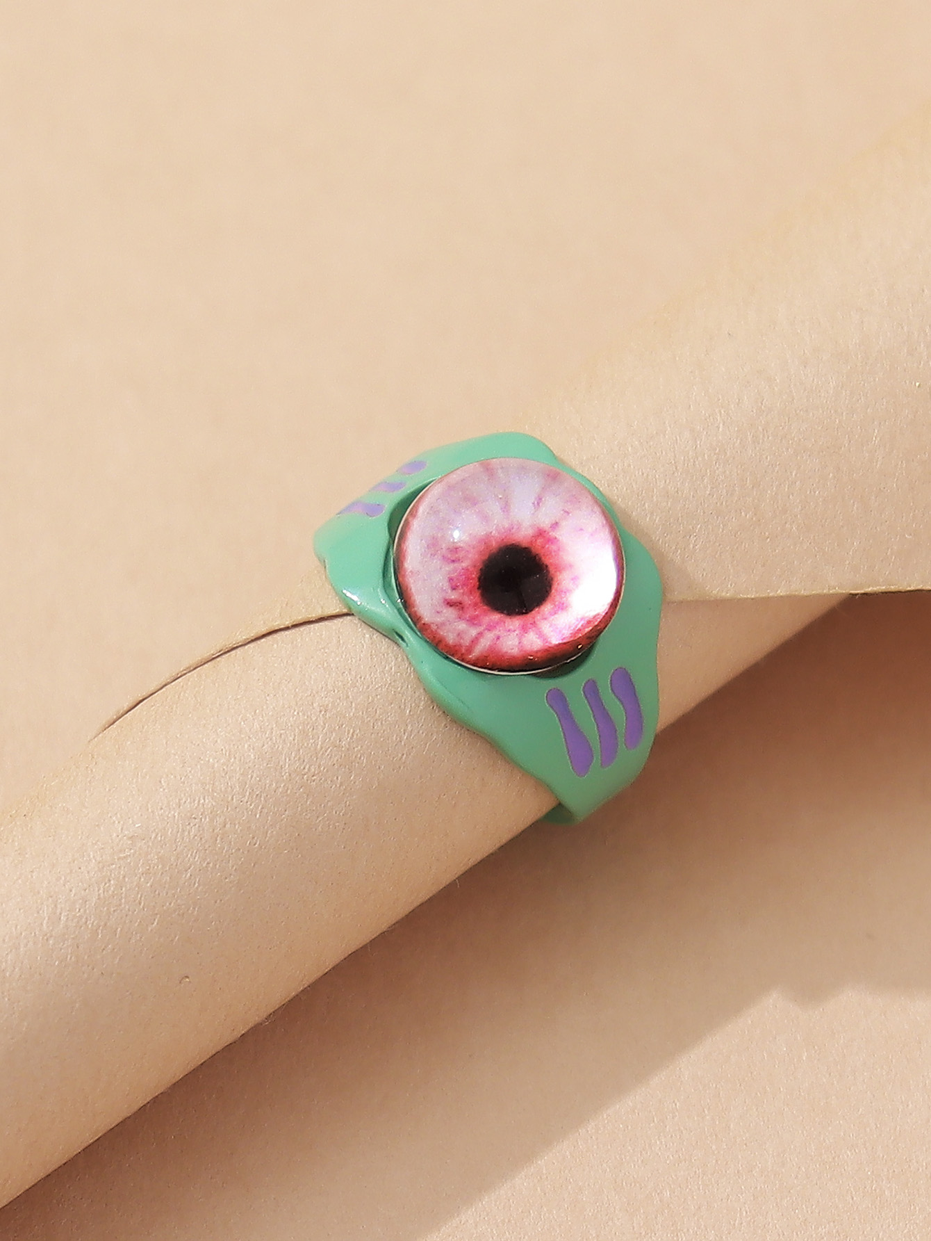 Vintage Style Funny Eye Resin Synthetic Resin Alloy Wholesale Open Rings display picture 5