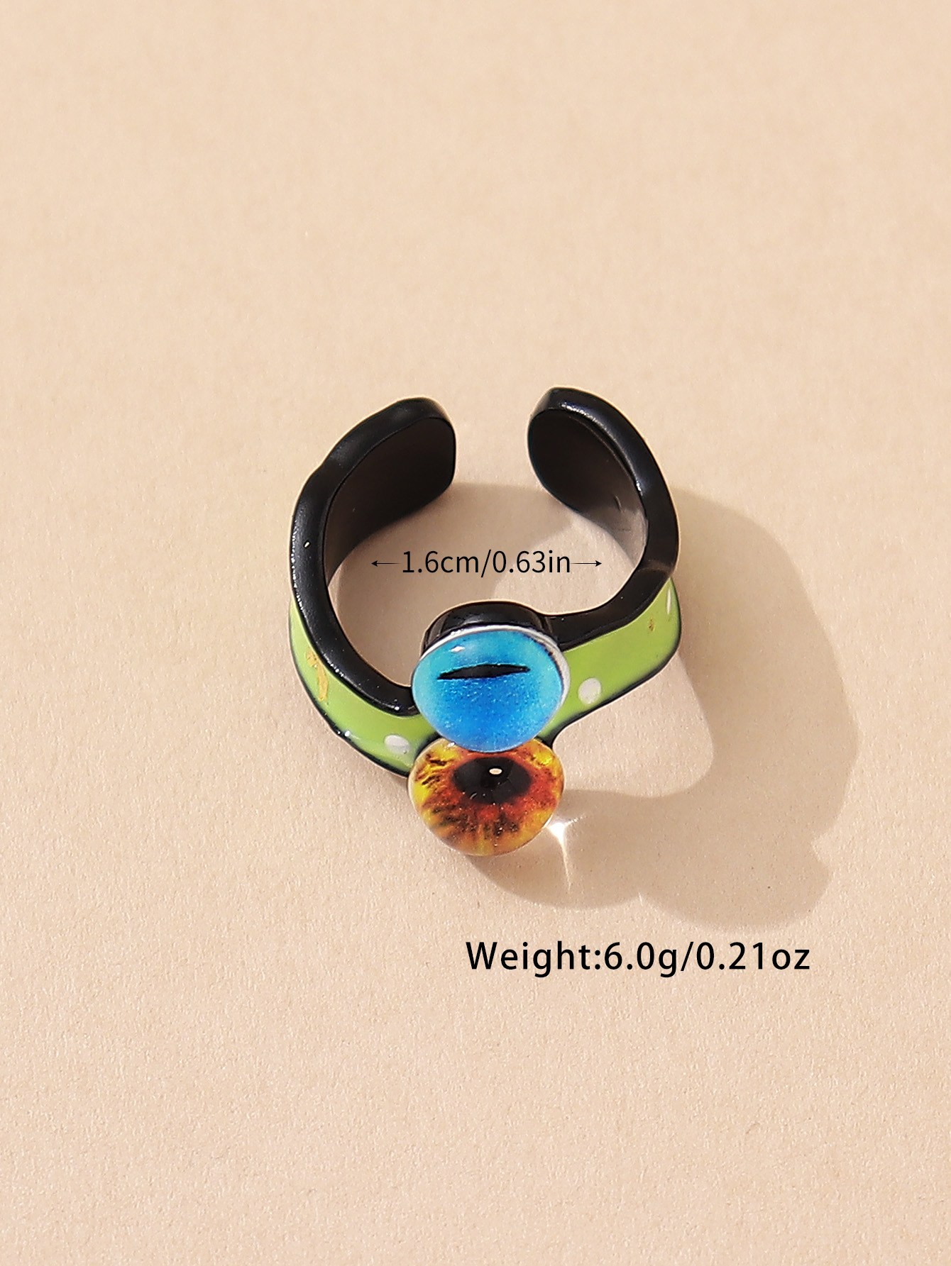 Vintage Style Funny Eye Resin Synthetic Resin Alloy Wholesale Open Rings display picture 6
