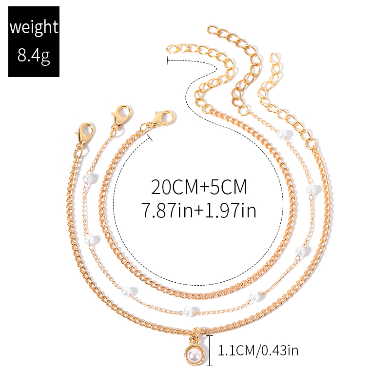 Beach Simple Style Solid Color Alloy Women's Anklet display picture 3