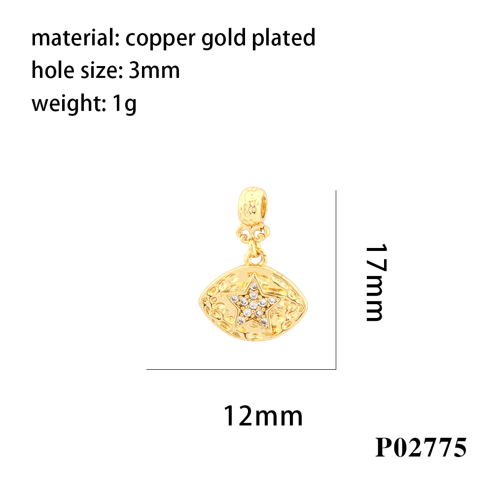 Simple Style Heart Shape Eye Butterfly Copper Enamel Plating Inlay Zircon 18k Gold Plated Charms display picture 8