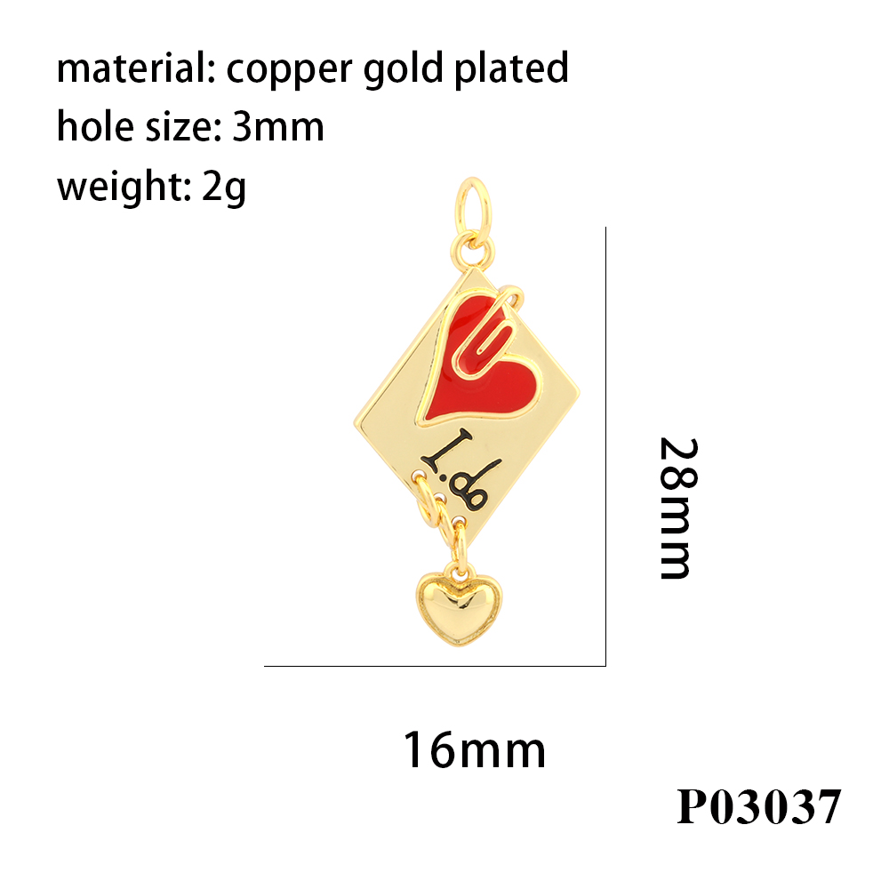 Simple Style Heart Shape Eye Butterfly Copper Enamel Plating Inlay Zircon 18k Gold Plated Charms display picture 12