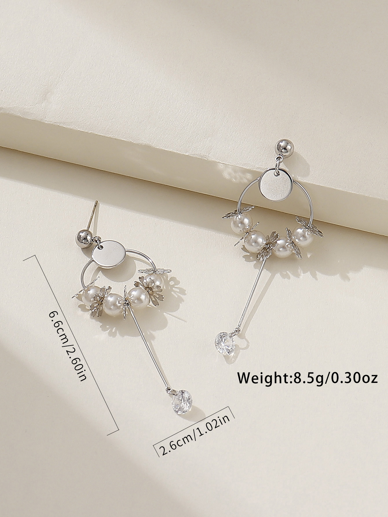 1 Pair Elegant Solid Color Flower Plating Hollow Out Inlay Alloy Artificial Diamond Drop Earrings display picture 5