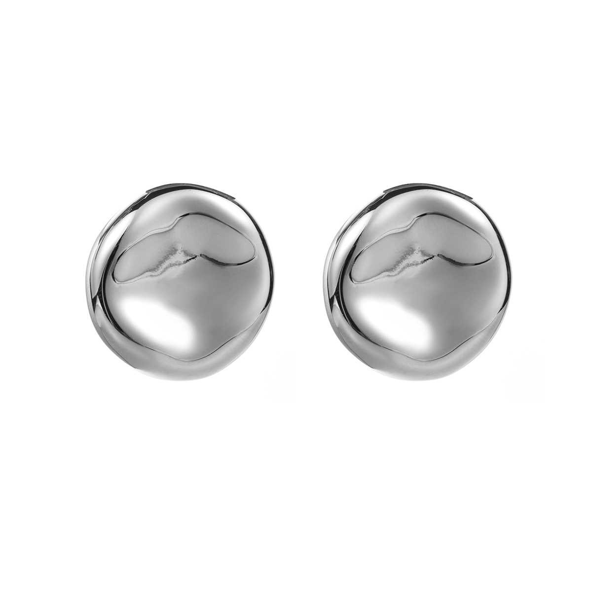 1 Pair Simple Style Round Solid Color Stainless Steel Ear Studs display picture 2