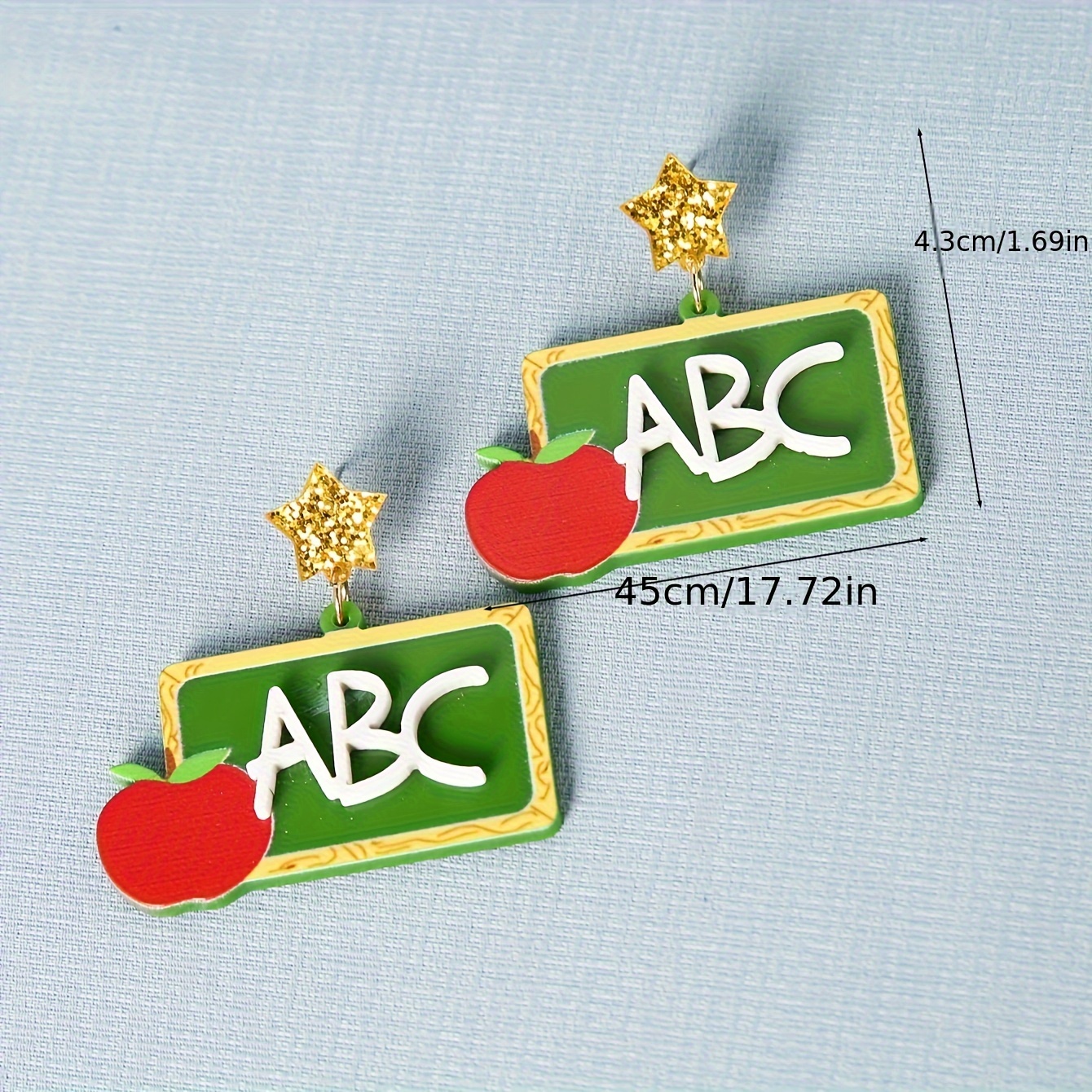1 Pair Cartoon Style Letter Apple Arylic Drop Earrings display picture 4