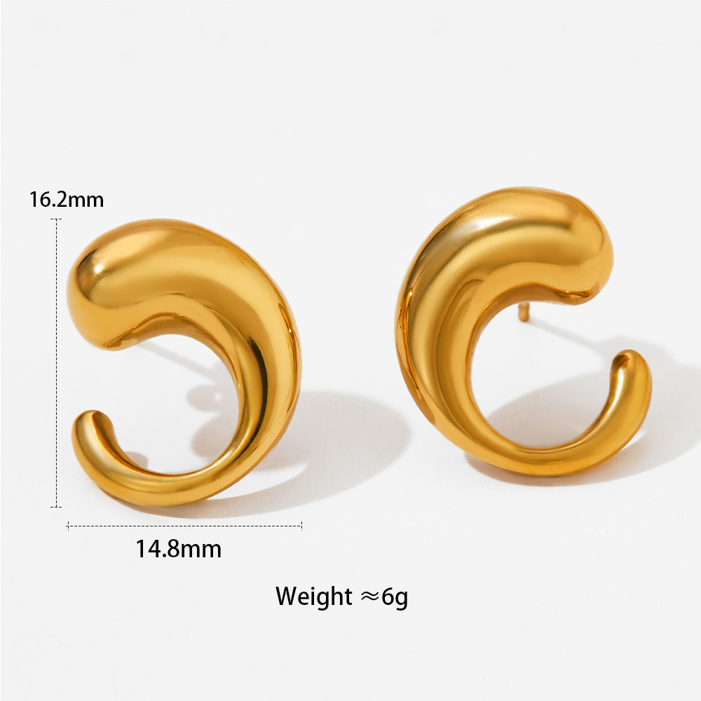 1 Pair Simple Style Geometric Plating 304 Stainless Steel 16K Gold Plated White Gold Plated Gold Plated Ear Studs display picture 5