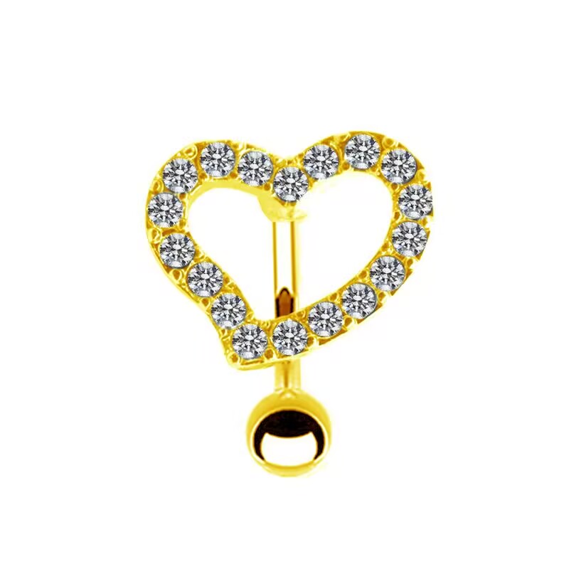 Elegant Hawaiian Tropical Coconut Heart Shape Bow Knot Stainless Steel Alloy Copper Plating Inlay Rhinestones White Gold Plated Gold Plated Belly Ring display picture 11