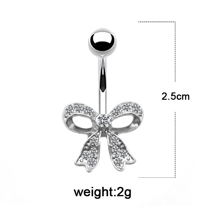 Elegant Hawaiian Tropical Coconut Heart Shape Bow Knot Stainless Steel Alloy Copper Plating Inlay Rhinestones White Gold Plated Gold Plated Belly Ring display picture 6
